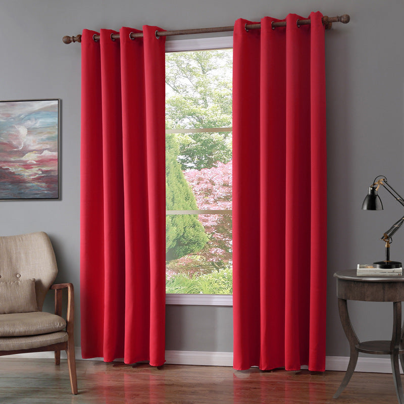 Oxford Cloth Red Curtain β Cozy Bedroom & Living Room Shade