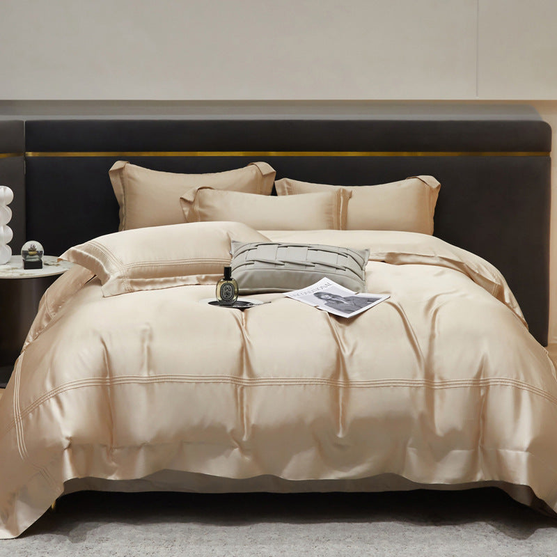 Solid Color 100% Lyocell Tencel Four-Piece Bedding Set – Modern Simplicity