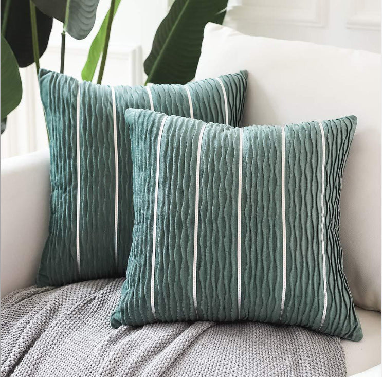 Luxury Striped Velvet Pillow Cover – 45x45cm