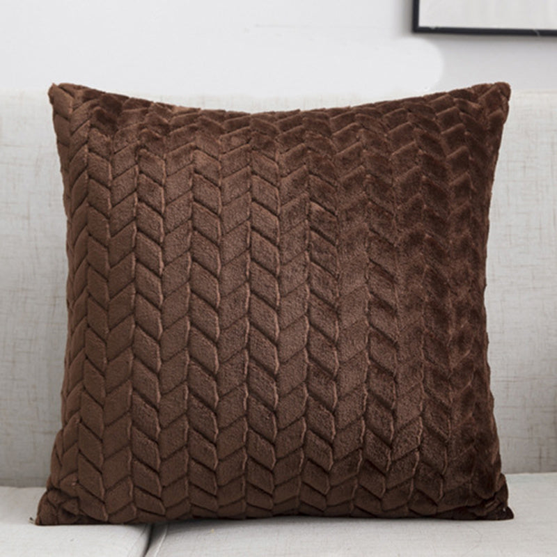 Flannel Solid Color Throw Pillow Cover – Nordic Simple Style
