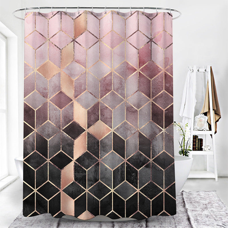 Simple Wind Geometric Pattern Toilet Curtain β Modern & Stylish