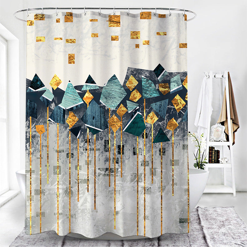 Simple Wind Geometric Pattern Toilet Curtain β Modern & Stylish