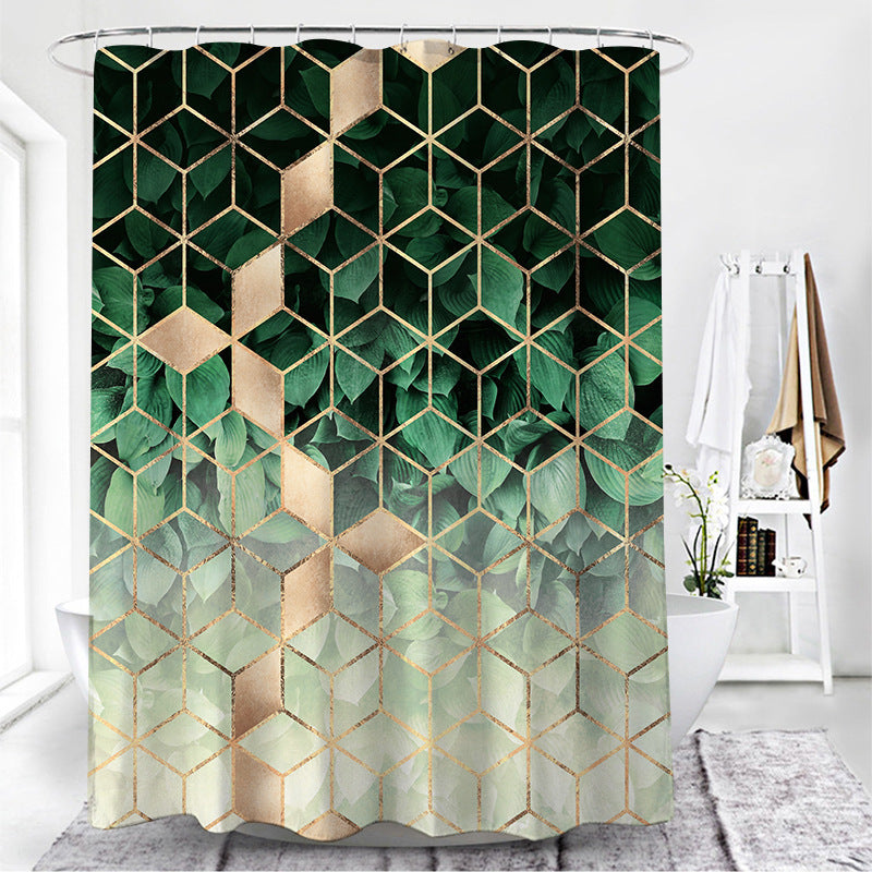 Simple Wind Geometric Pattern Toilet Curtain β Modern & Stylish