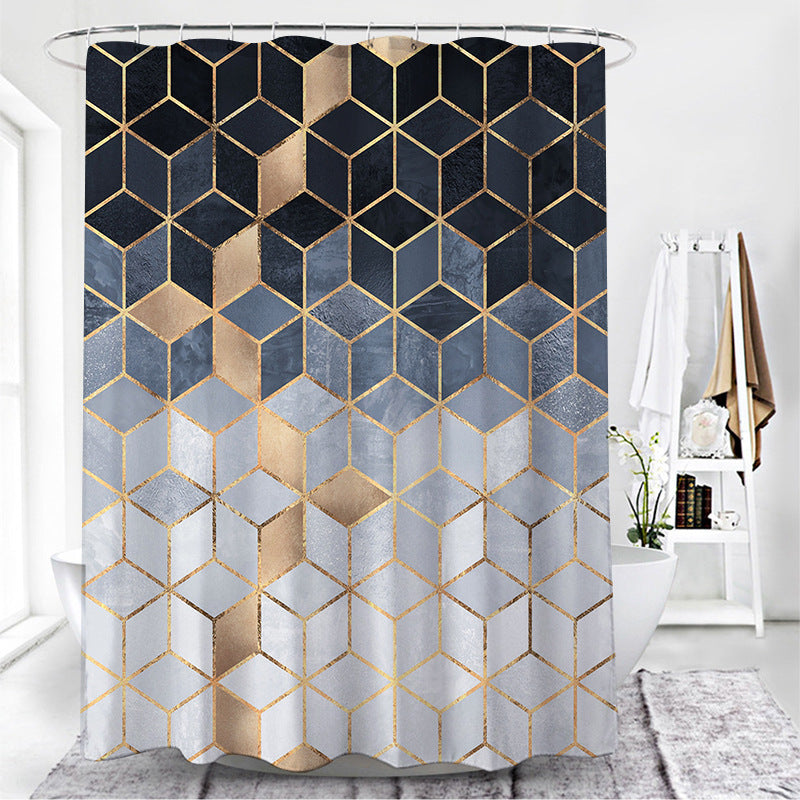 Simple Wind Geometric Pattern Toilet Curtain β Modern & Stylish