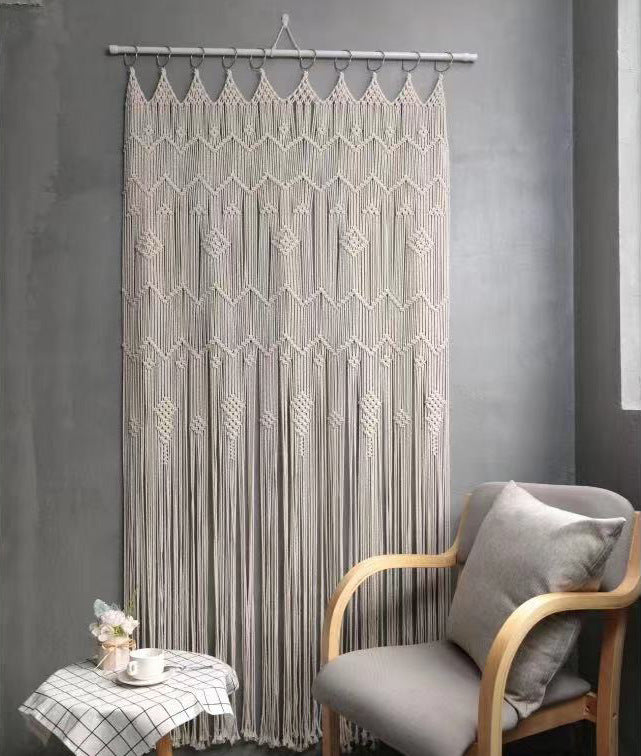 Bohemian Handwoven Hoop Door Curtain – Nordic European Style Tapestry