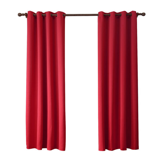 Oxford Cloth Red Curtain – Cozy Bedroom & Living Room Shade