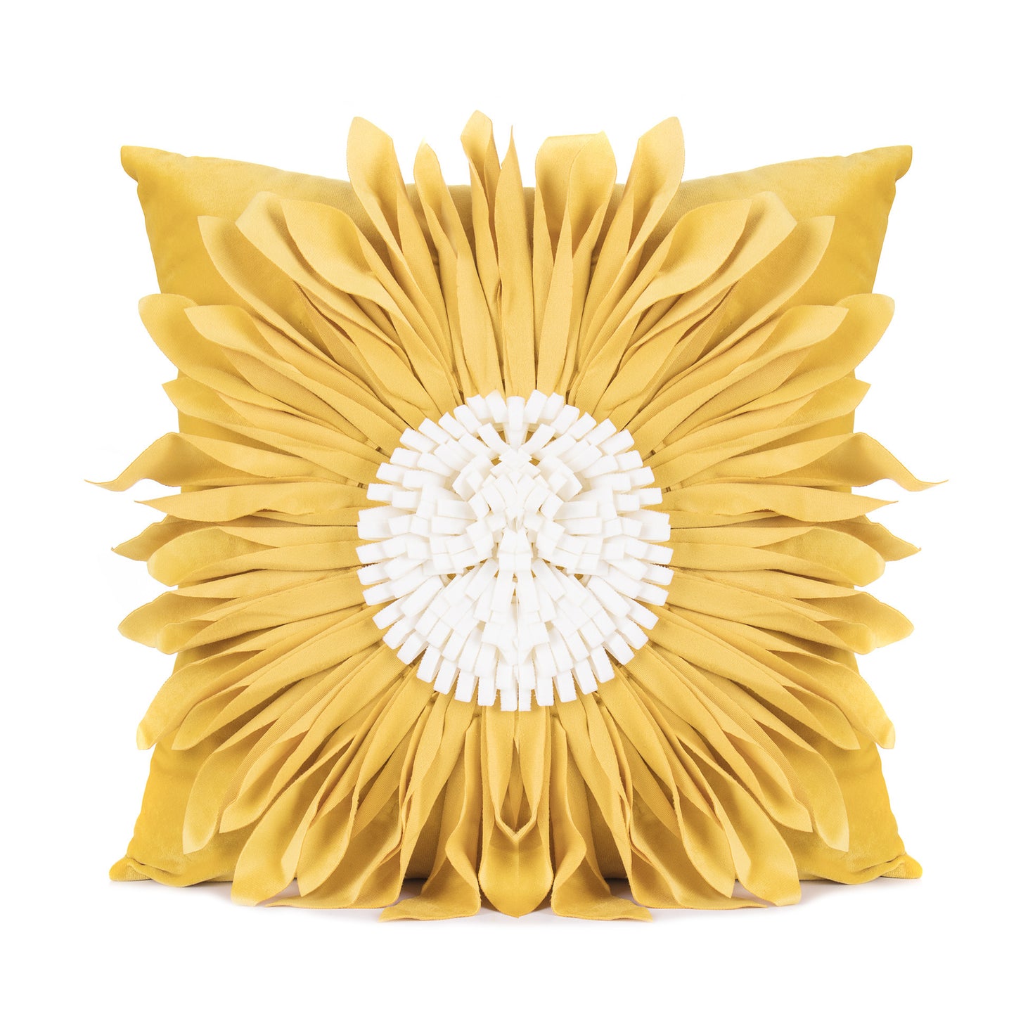 Modern Velvet 3D Chrysanthemum Throw Pillow – Fashionable Blue Cushion Case