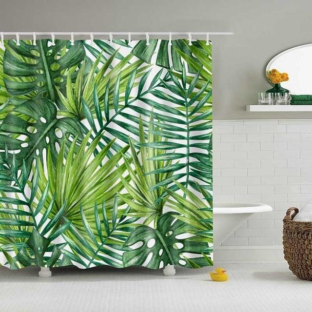 Tropical Printed Shower Curtain – Vibrant & Eco-Friendly Bathroom Decor