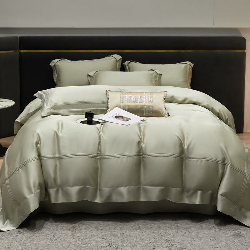 Solid Color 100% Lyocell Tencel Four-Piece Bedding Set – Modern Simplicity