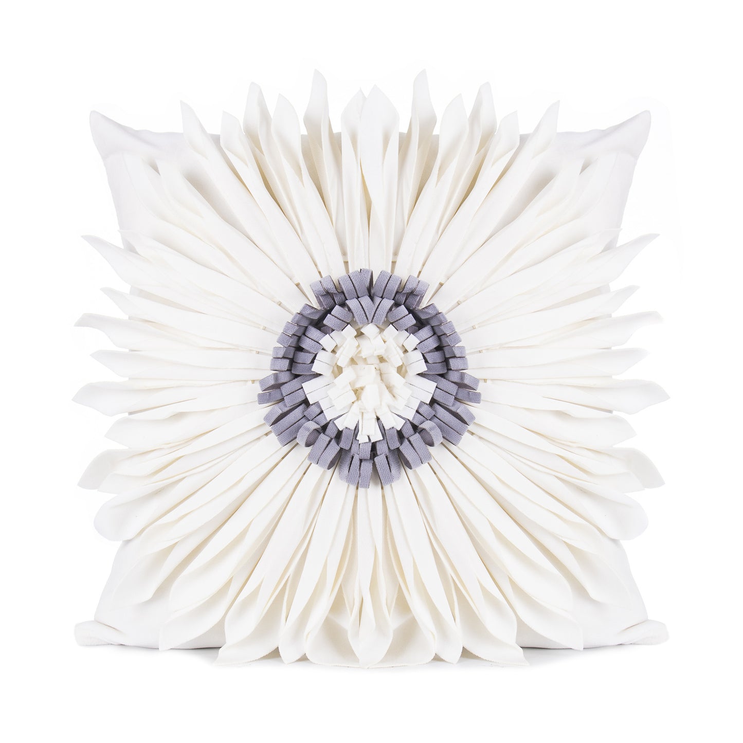 Modern Velvet 3D Chrysanthemum Throw Pillow – Fashionable Blue Cushion Case