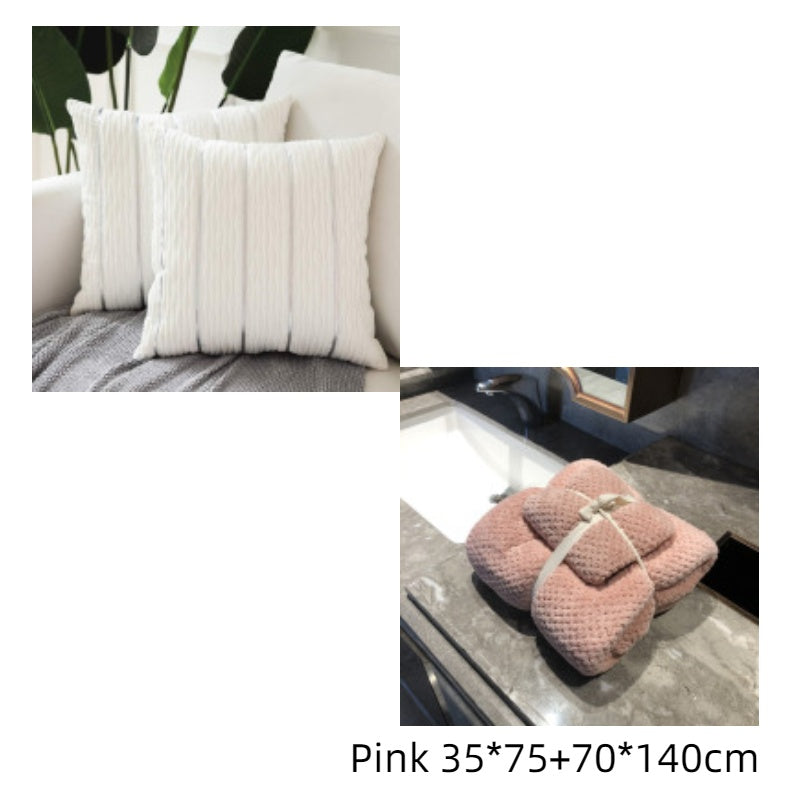 Luxury Striped Velvet Pillow Cover – 45x45cm