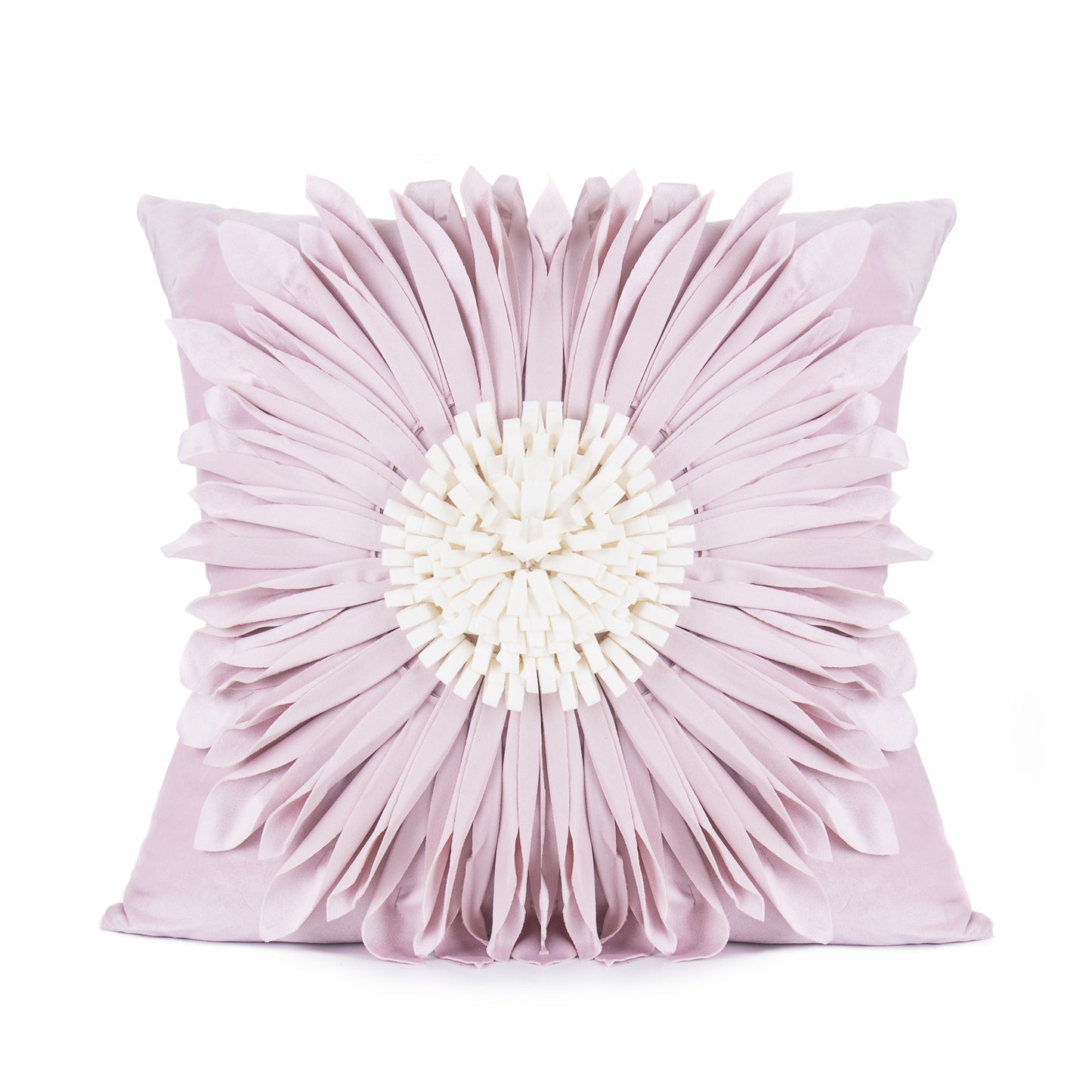 Modern Velvet 3D Chrysanthemum Throw Pillow – Fashionable Blue Cushion Case