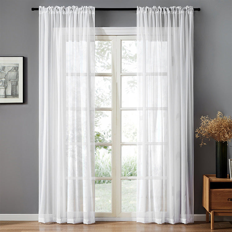 Modern Simple Cotton & Linen Black Window Screen Curtain β Light Transmission