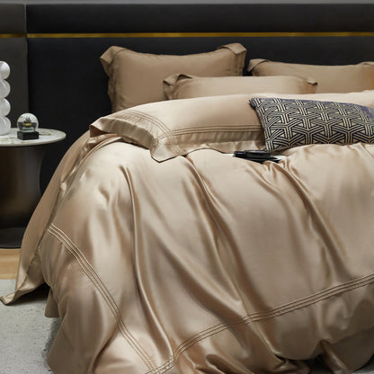 Solid Color 100% Lyocell Tencel Four-Piece Bedding Set – Modern Simplicity