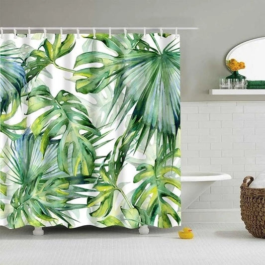 Tropical Printed Shower Curtain – Vibrant & Eco-Friendly Bathroom Decor