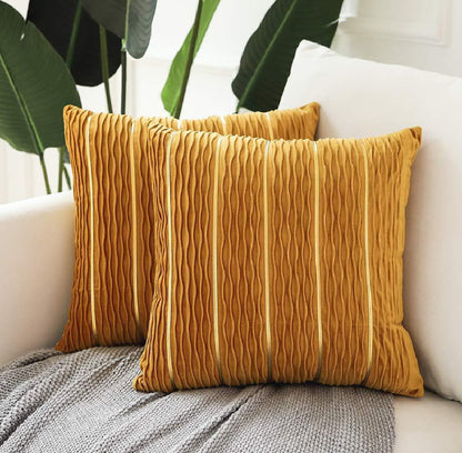 Luxury Striped Velvet Pillow Cover – 45x45cm