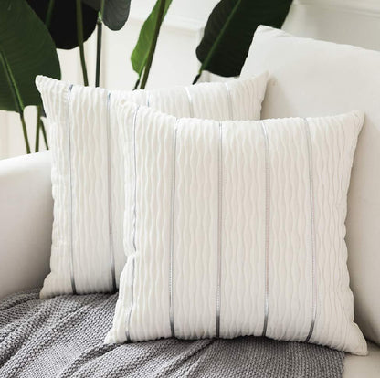 Luxury Striped Velvet Pillow Cover – 45x45cm