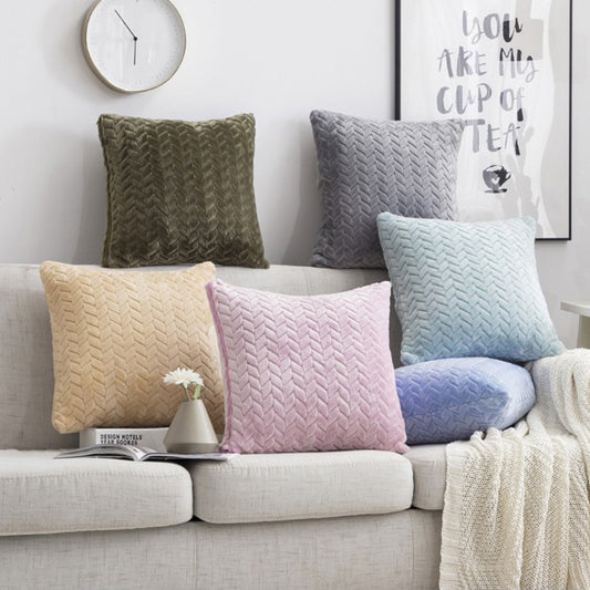 Flannel Solid Color Throw Pillow Cover – Nordic Simple Style