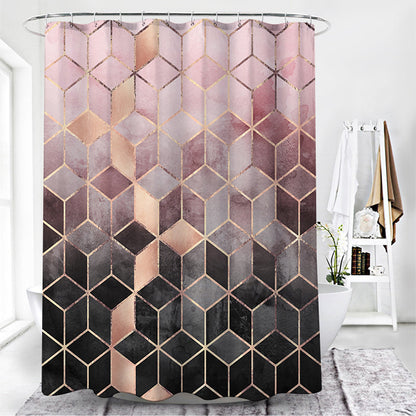 Simple Wind Geometric Pattern Toilet Curtain – Modern & Stylish