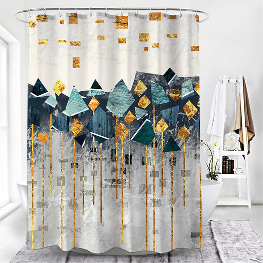 Simple Wind Geometric Pattern Toilet Curtain – Modern & Stylish