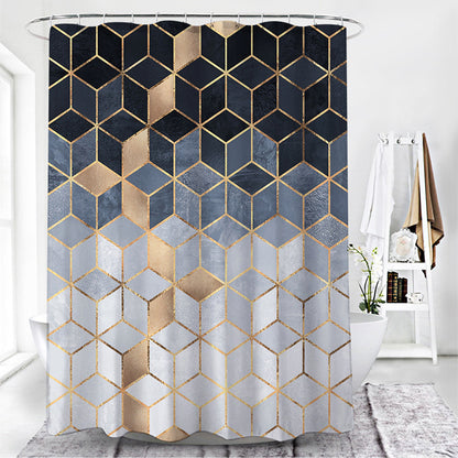 Simple Wind Geometric Pattern Toilet Curtain – Modern & Stylish