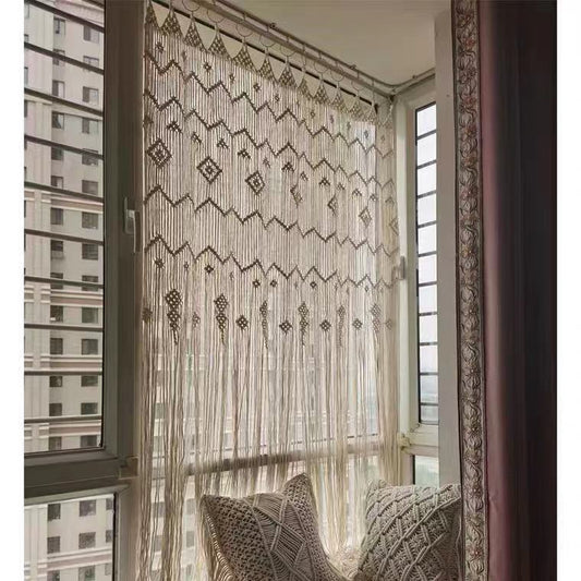 Bohemian Handwoven Hoop Door Curtain – Nordic European Style Tapestry