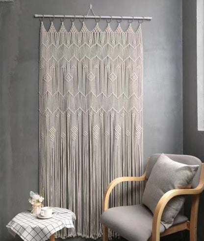 Bohemian Handwoven Hoop Door Curtain – Nordic European Style Tapestry