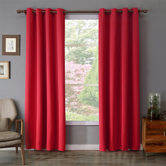 Oxford Cloth Red Curtain – Cozy Bedroom & Living Room Shade