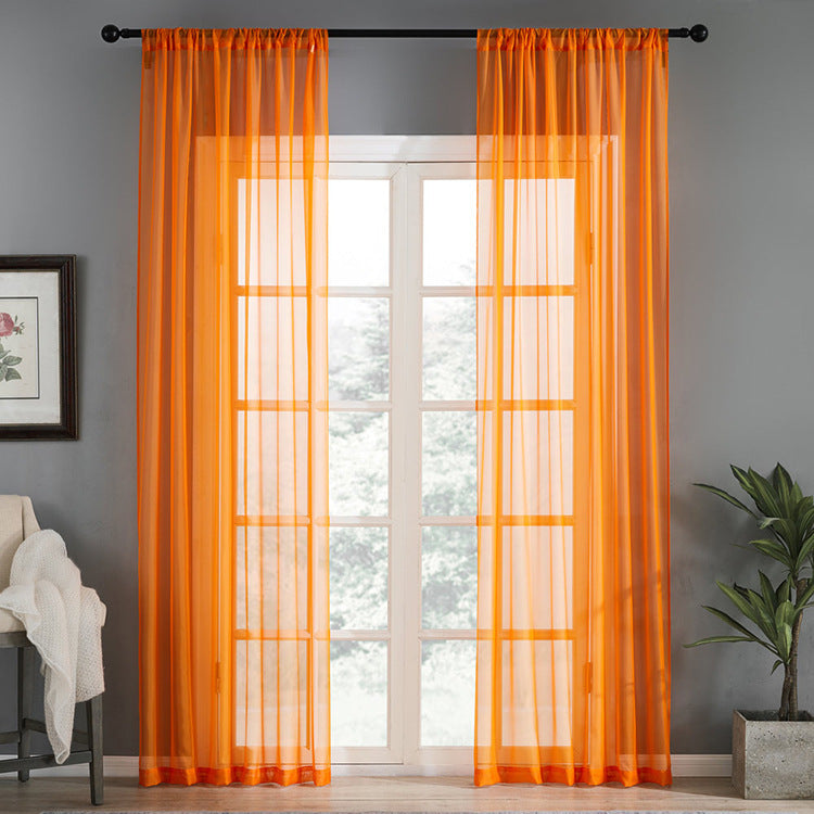 Modern Simple Cotton & Linen Black Window Screen Curtain – Light Transmission
