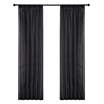 Modern Simple Cotton & Linen Black Window Screen Curtain – Light Transmission