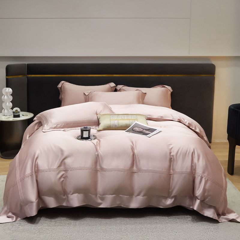 Solid Color 100% Lyocell Tencel Four-Piece Bedding Set – Modern Simplicity