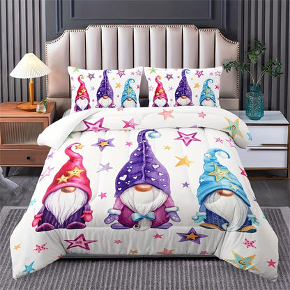 Mushroom House Cartoon Anime Three-Piece Bedding Set – American Style