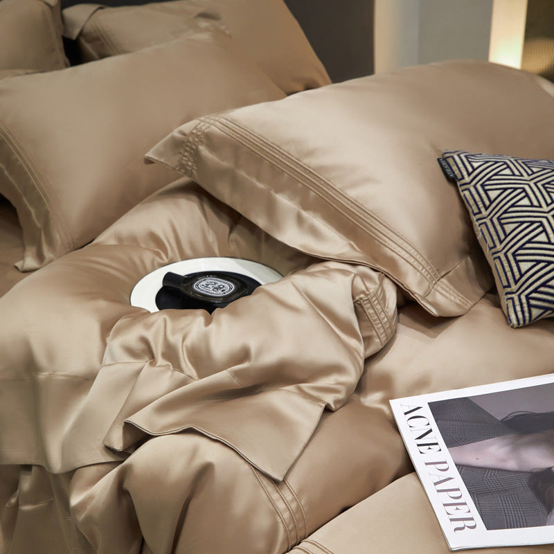 Solid Color 100% Lyocell Tencel Four-Piece Bedding Set – Modern Simplicity