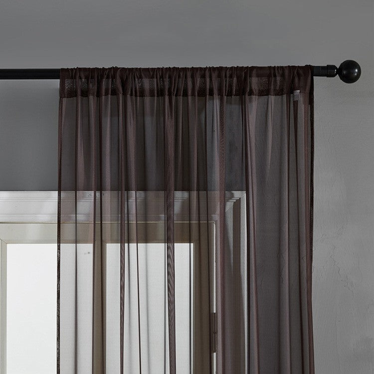 Modern Simple Cotton & Linen Black Window Screen Curtain – Light Transmission