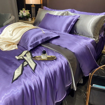 Affordable Luxury Style Solid Color Silk Bedding Set – Elegant & Soft