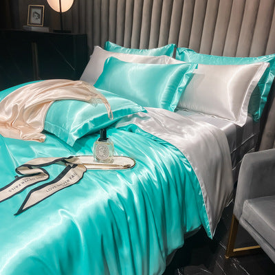 Affordable Luxury Style Solid Color Silk Bedding Set – Elegant & Soft