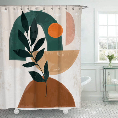 Simple Geometric Waterproof Shower Curtain – Modern Nordic Abstract Design