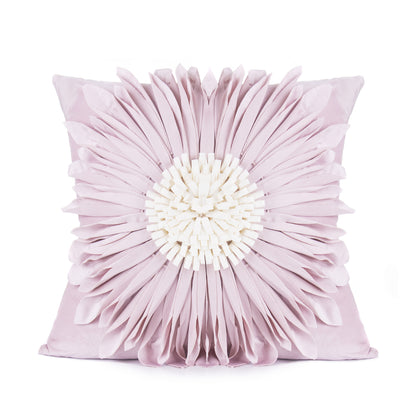 Modern Velvet 3D Chrysanthemum Throw Pillow – Fashionable Blue Cushion Case