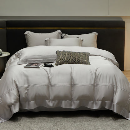 Solid Color 100% Lyocell Tencel Four-Piece Bedding Set – Modern Simplicity