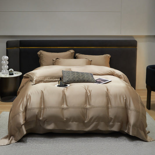 Solid Color 100% Lyocell Tencel Four-Piece Bedding Set – Modern Simplicity