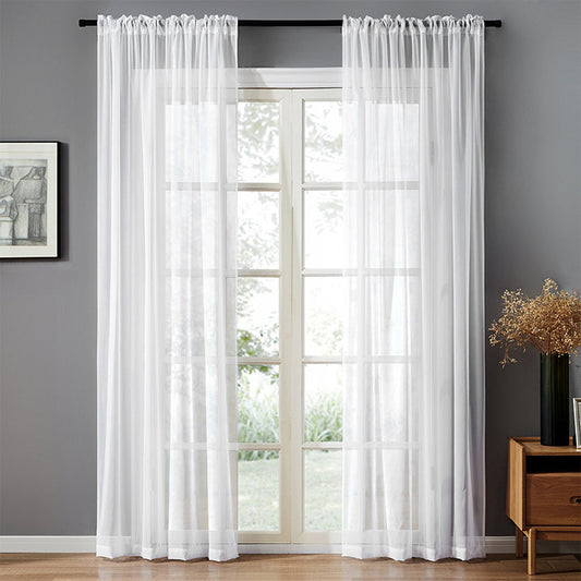 Modern Simple Cotton & Linen Black Window Screen Curtain – Light Transmission